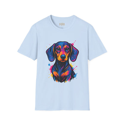 Dachshund T Shirt – Neo Pop Art Head Portrait – Unisex Fit