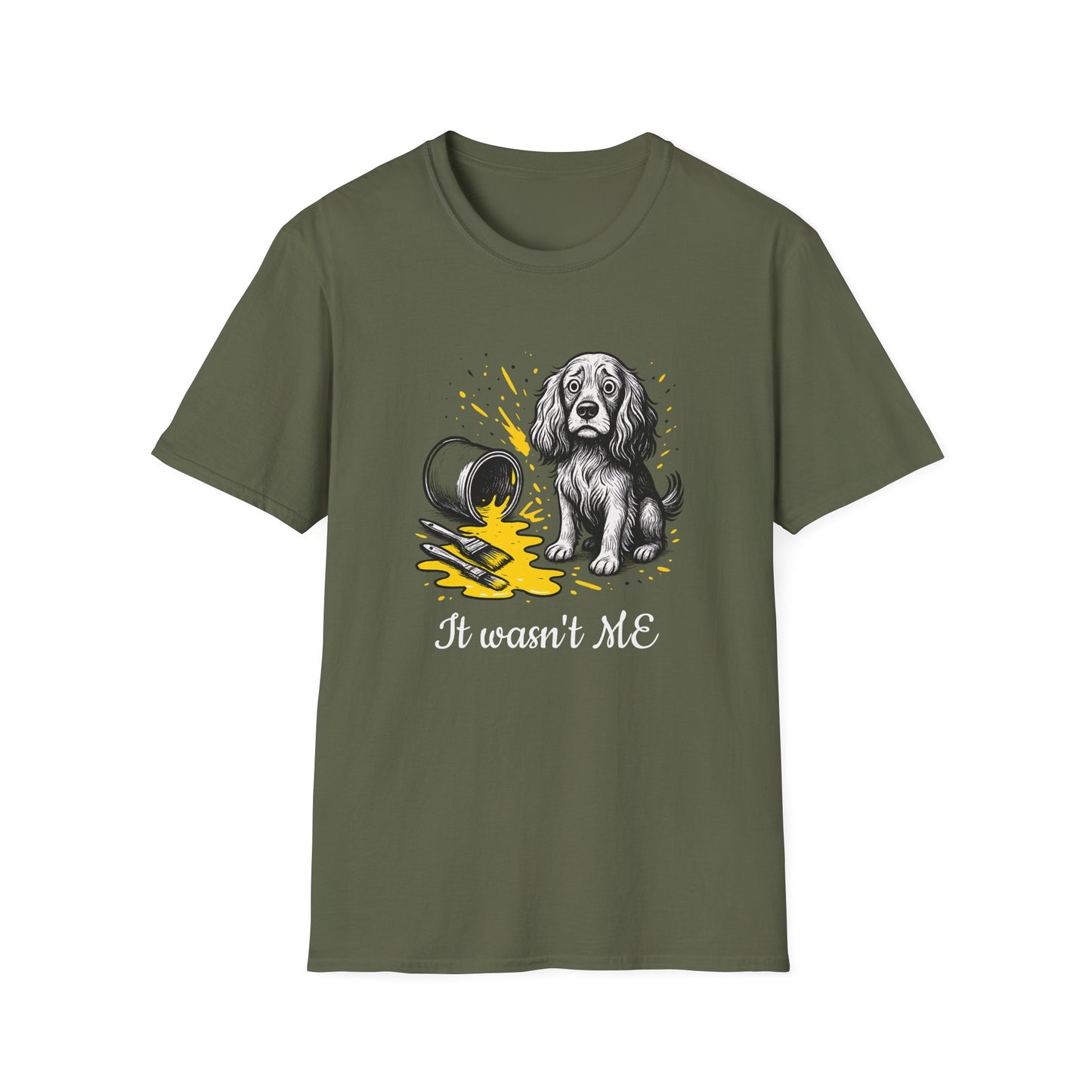 Cocker Spaniel Tee – Spilled Paint Design – Unisex Fit