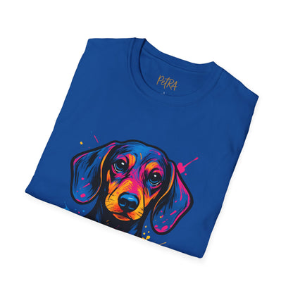 Dachshund T Shirt – Neo Pop Art Head Portrait – Unisex Fit
