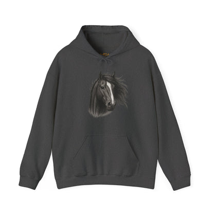 Horse Hoodie – 'Windblown Grace' Sketch Portrait Design – Unisex Fit