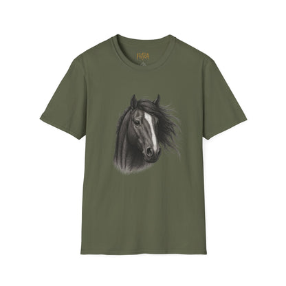 Horse Portrait Tee – Detailed Pencil Sketch Design – Unisex Fit