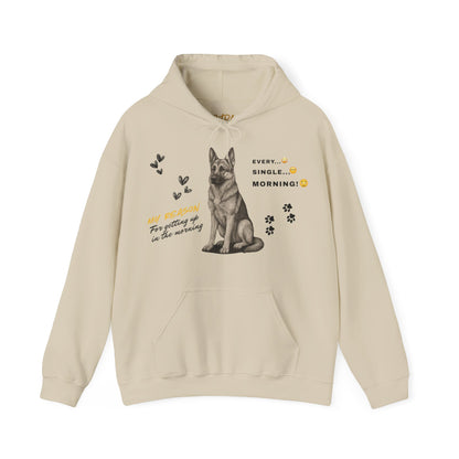 German Shepherd Hoodie – 'Every Single Morning' Sketch Design – Unisex Fit