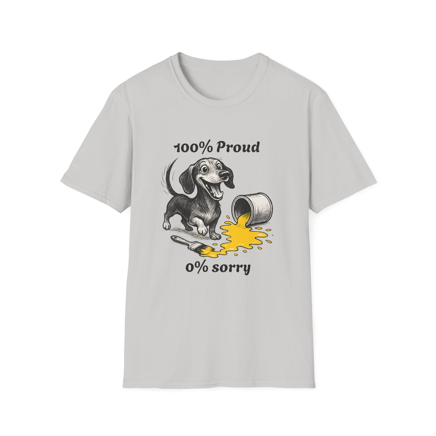 Dachshund Tee – '100% Proud, 0% Sorry' Quote – Unisex Fit