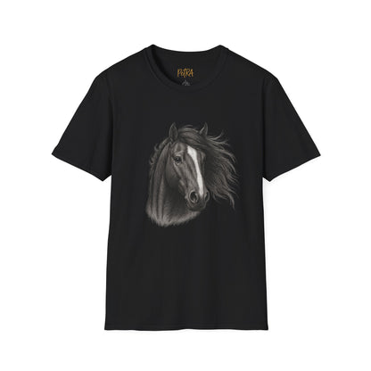 Horse Portrait Tee – Detailed Pencil Sketch Design – Unisex Fit