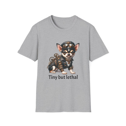Chihuahua Tee – 'Tiny but Lethal' Steampunk Cosplay Design – Unisex Fit