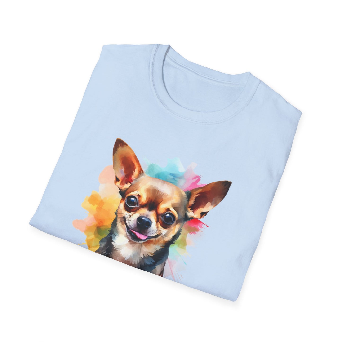 Chihuahua Tee – 'Chihuahua Mum' Watercolor Splash Design – Unisex Fit
