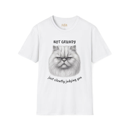 Persian Cat Tee – 'Not Grumpy, Just Judging' Quote – Unisex Fit