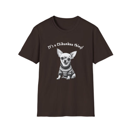 Chihuahua T Shirt – 'It’s a Chihuahua Thing!' Sweater Sketch – Unisex Fit