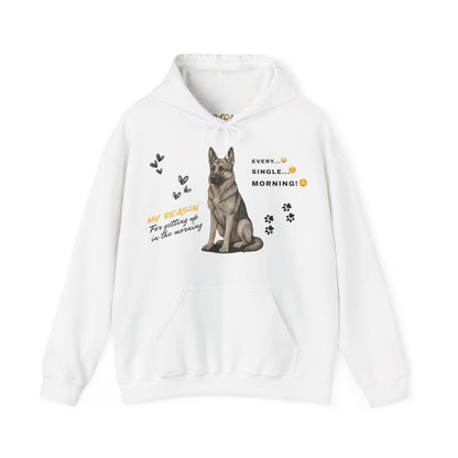 German Shepherd Hoodie – 'Every Single Morning' Sketch Design – Unisex Fit