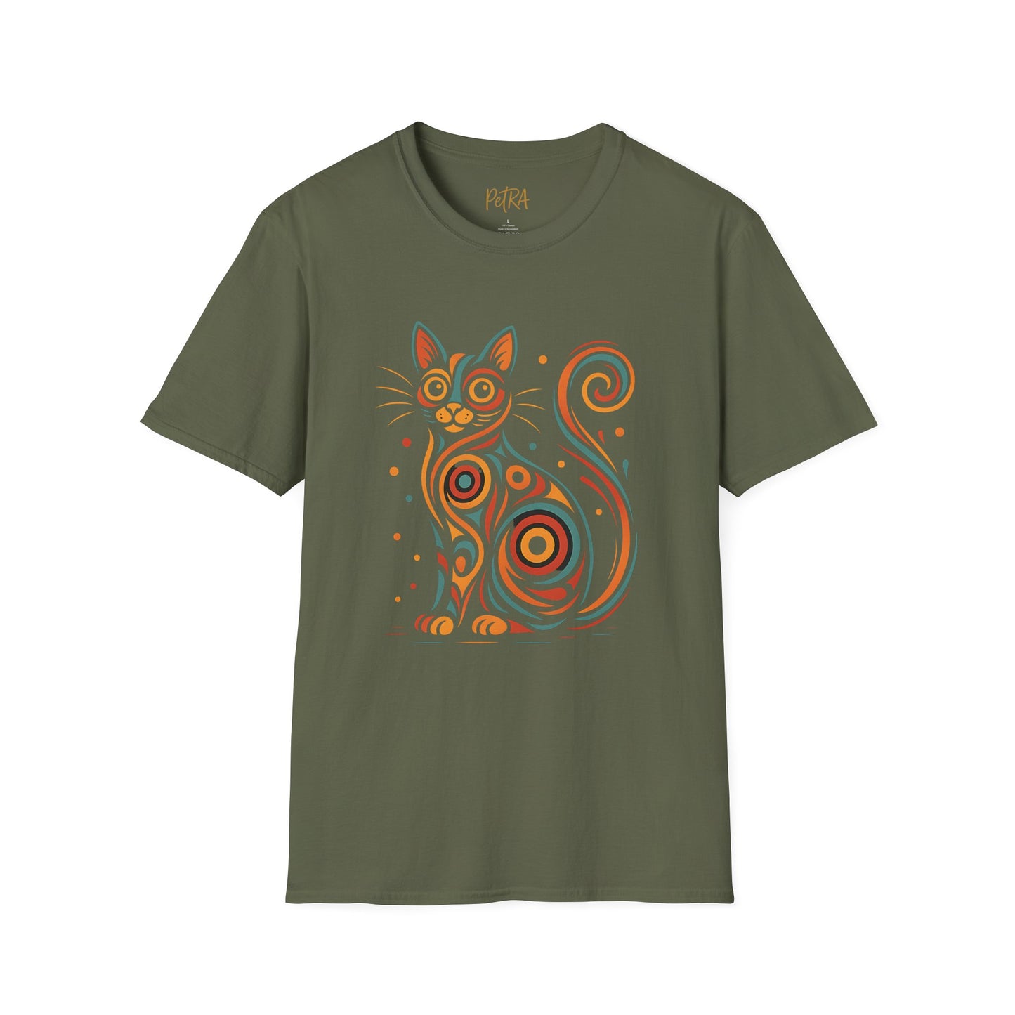 Cat T Shirt – Abstract Kaleidoscope Art – Unisex Fit