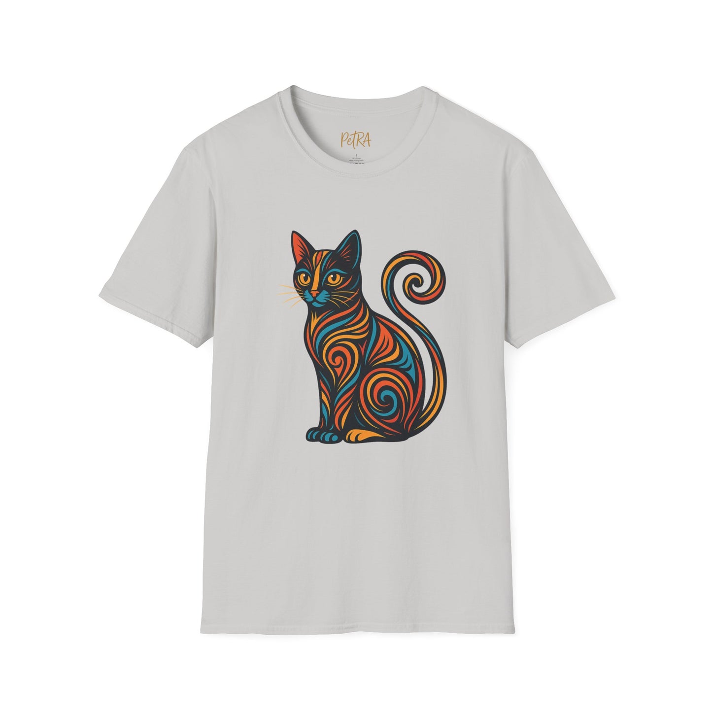 Cat Tee – Tribal Neon Swirl Design – Unisex Fit