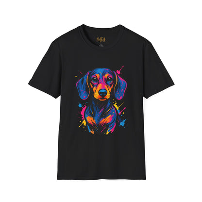 Dachshund T Shirt – Neo Pop Art Head Portrait – Unisex Fit