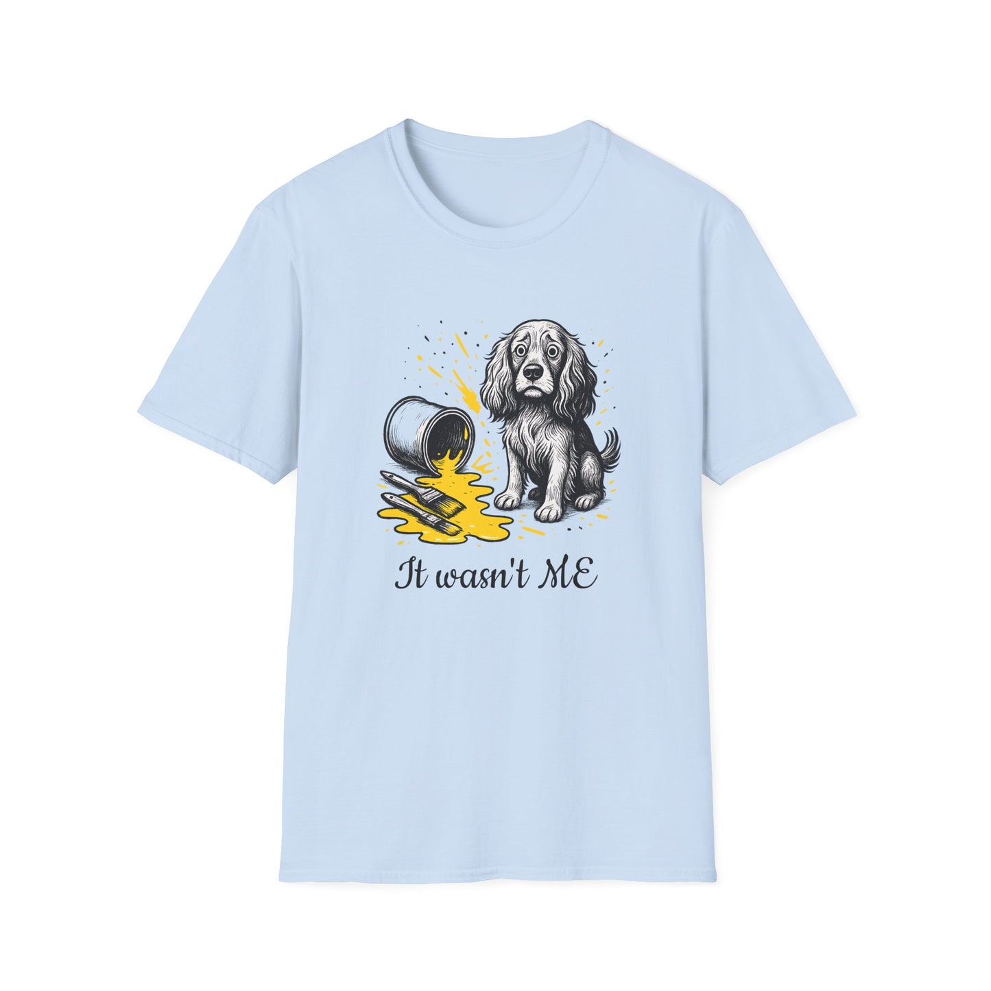 Cocker Spaniel Tee – Spilled Paint Design – Unisex Fit