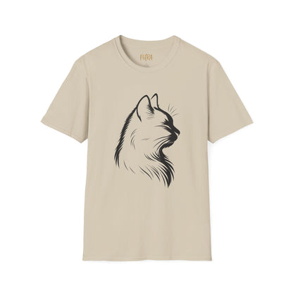 Cat Tee – Elegant Sketch Silhouette – Unisex Fit