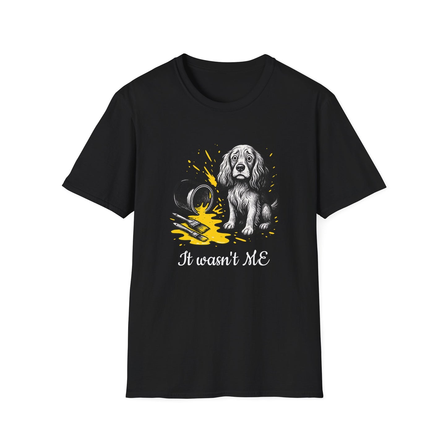 Cocker Spaniel Tee – Spilled Paint Design – Unisex Fit