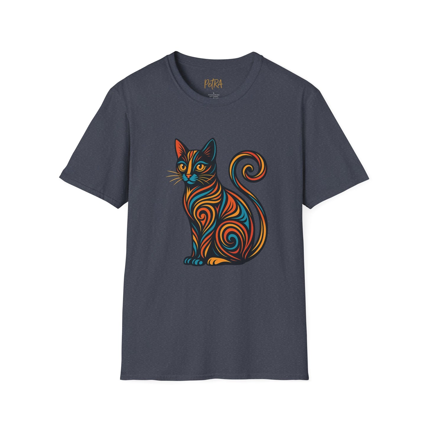 Cat Tee – Tribal Neon Swirl Design – Unisex Fit