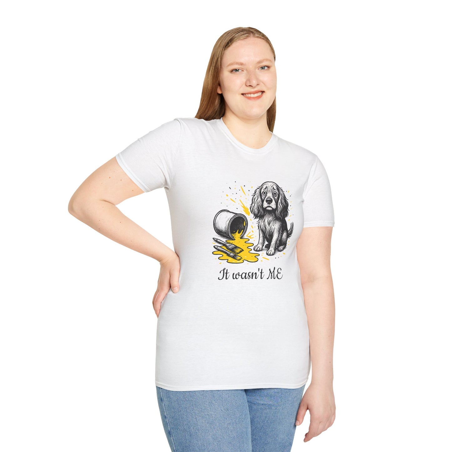 Cocker Spaniel Tee – Spilled Paint Design – Unisex Fit