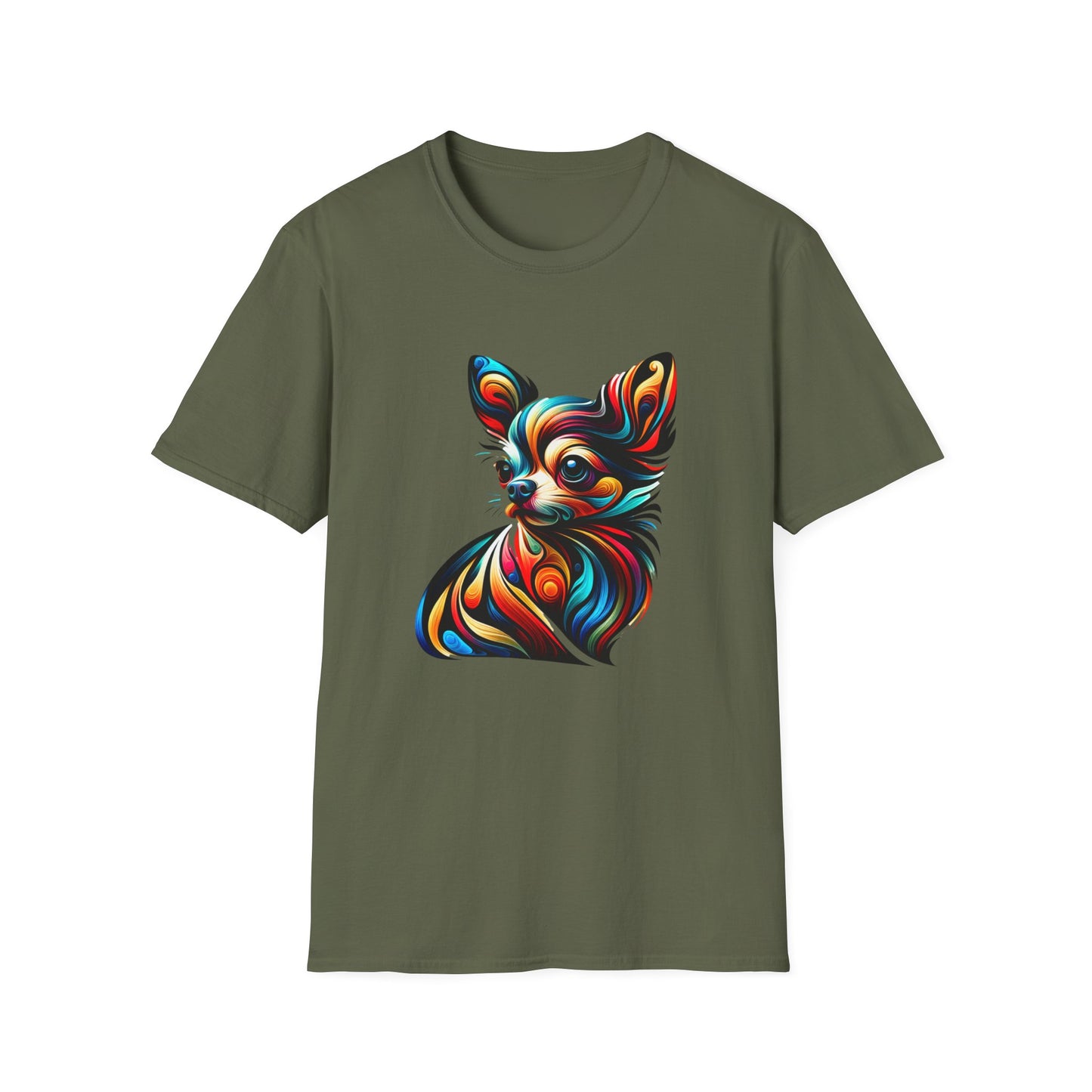 Chihuahua Tee – Vibrant Abstract Swirl Portrait – Unisex Fit