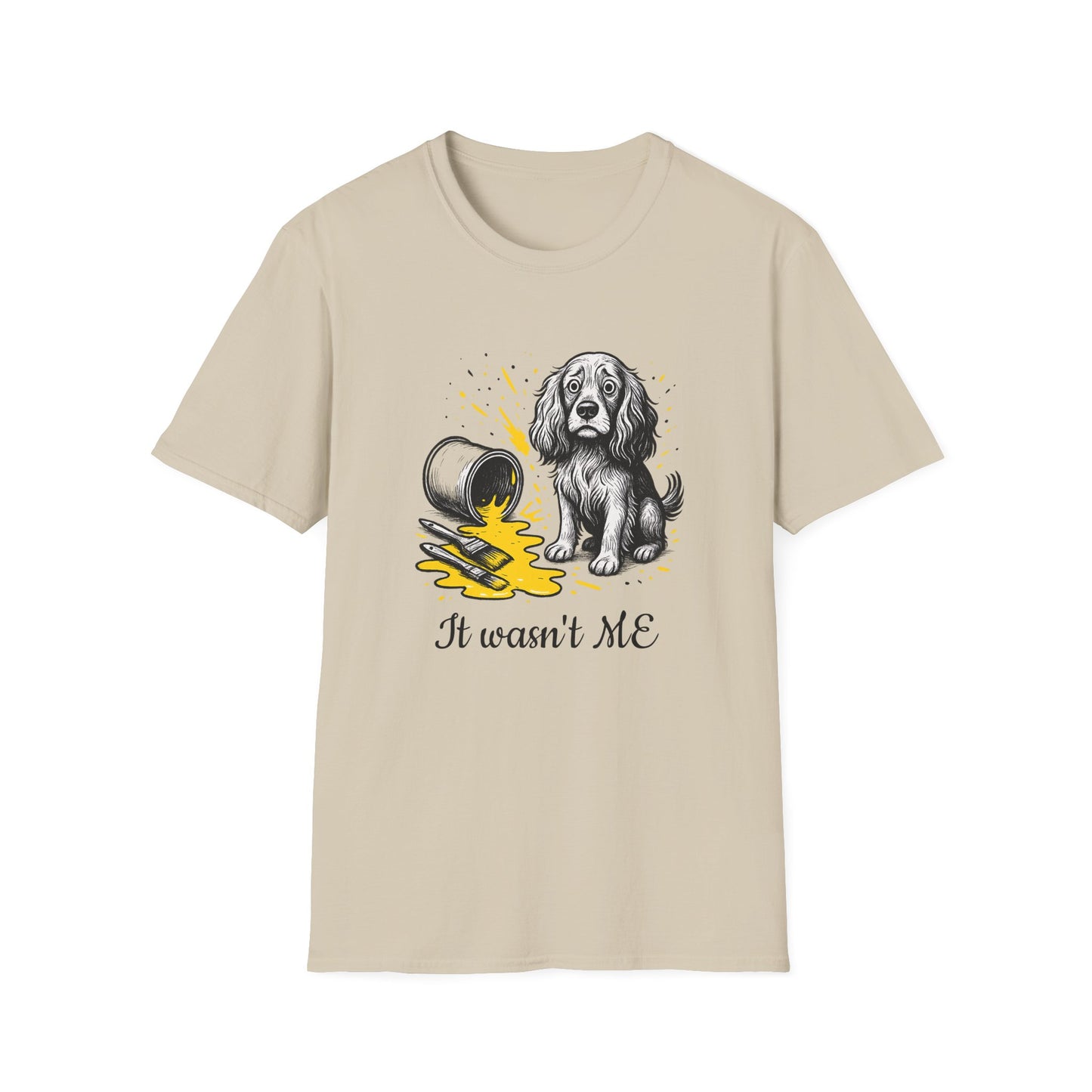 Cocker Spaniel Tee – Spilled Paint Design – Unisex Fit